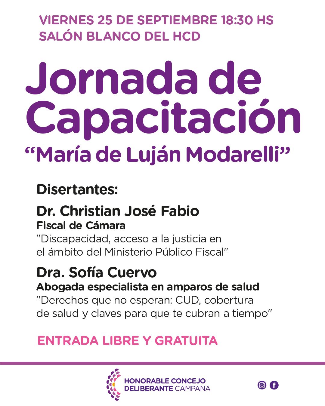NOTICIAS CAMPANA: DESDE EL HCD DE CAMPANA SE REALIZARA LA JORNADA DE CAPACITACION SOBRE DISCAPACIDAD